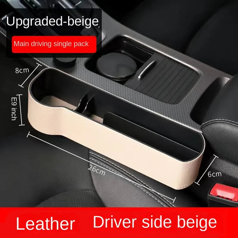Car Seat Gap Filler Console Organizer – ABS Storage Box Car Seat Organizer Axl Driver Side Beige