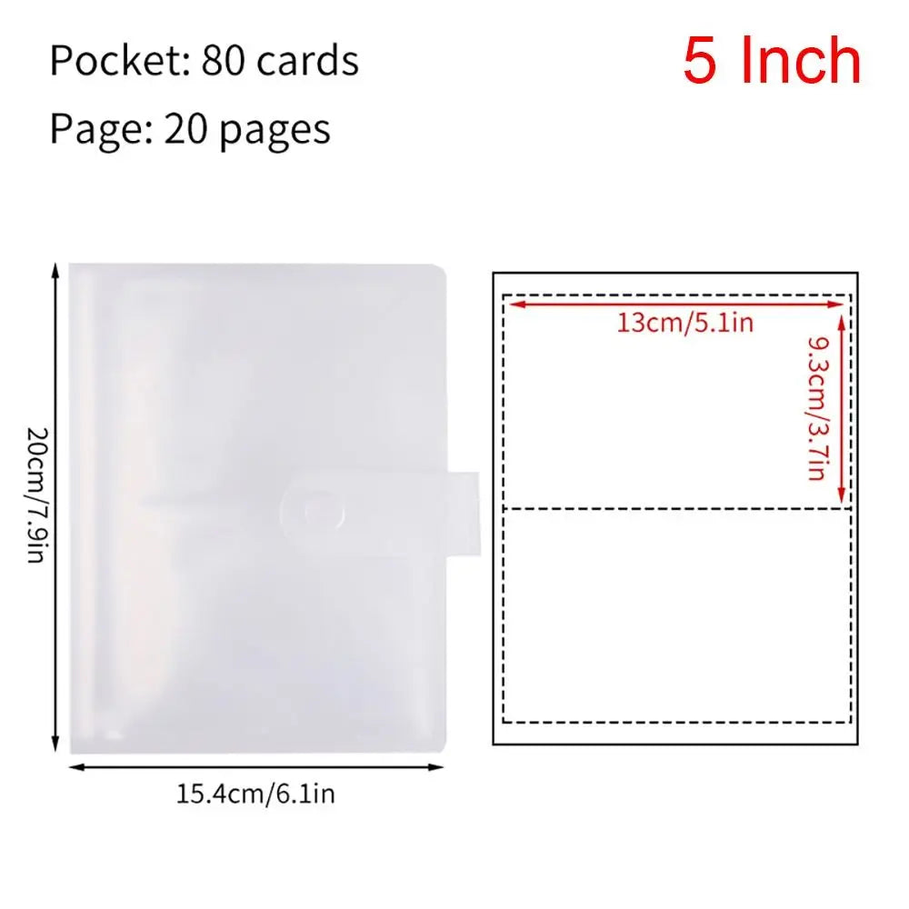 Photo Card Album 80/160 Slots – PVC Photocard Holder 3–7 Inch Photo Card Album Axl 5 Inch-80 Cards