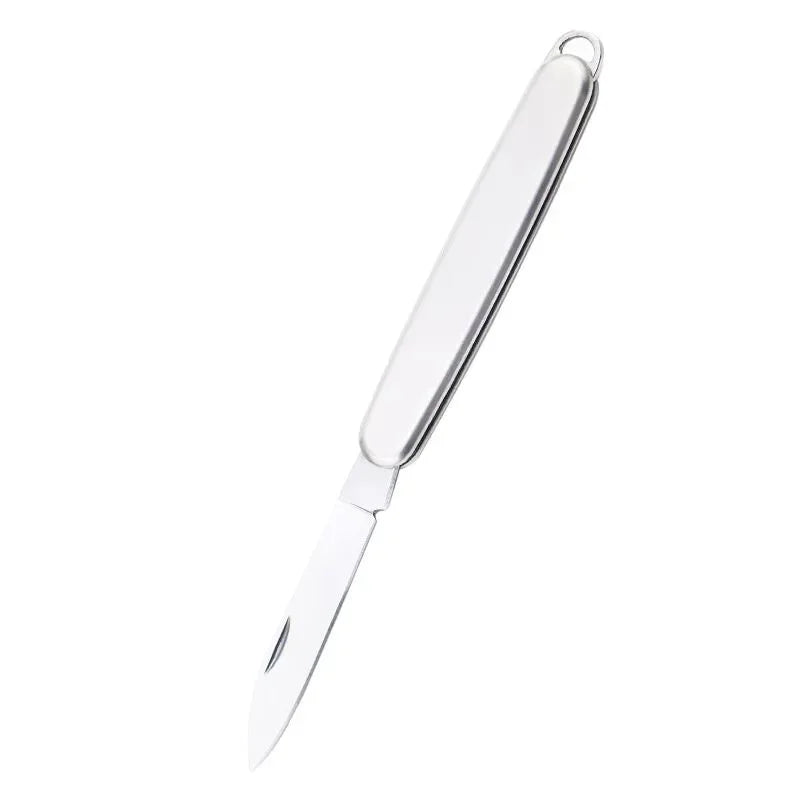 Stainless Steel Mini Pocket Fruit Knife – Camping & Kitchen Pocket Knife Axl WHITE