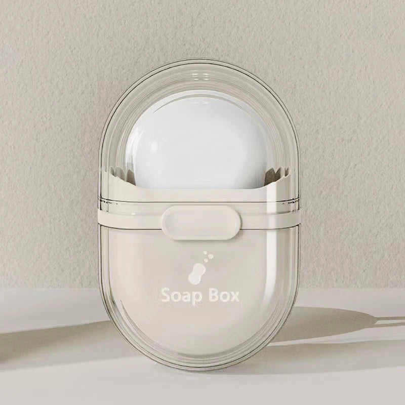 Portable Soap Box with Lid & Drain – Travel Soap Case Travel Soap Dish Axl White