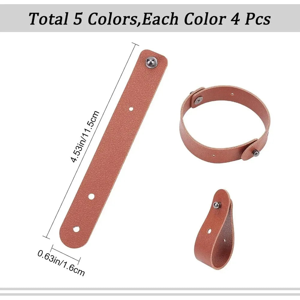 20-Pack PU Leather Cable Straps – 5-Color Cord Organizer Cable Organizer Straps Axl