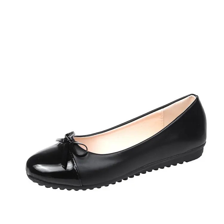 Women's Bow Knot Flat Shoes – Round Toe Slip-On Plus Size Women's Flat Shoes Axl black 43