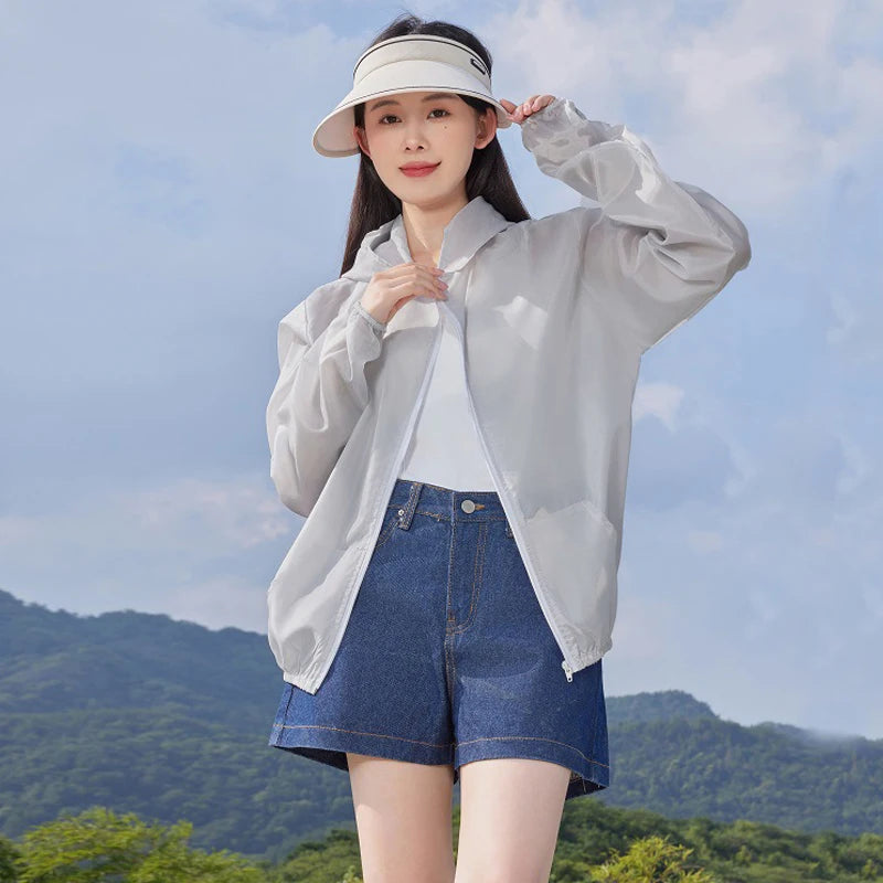 Women's Anti-UV Sun Protection Jacket – Quick Dry Windbreaker Sun Protection Jacket Axl Gray S