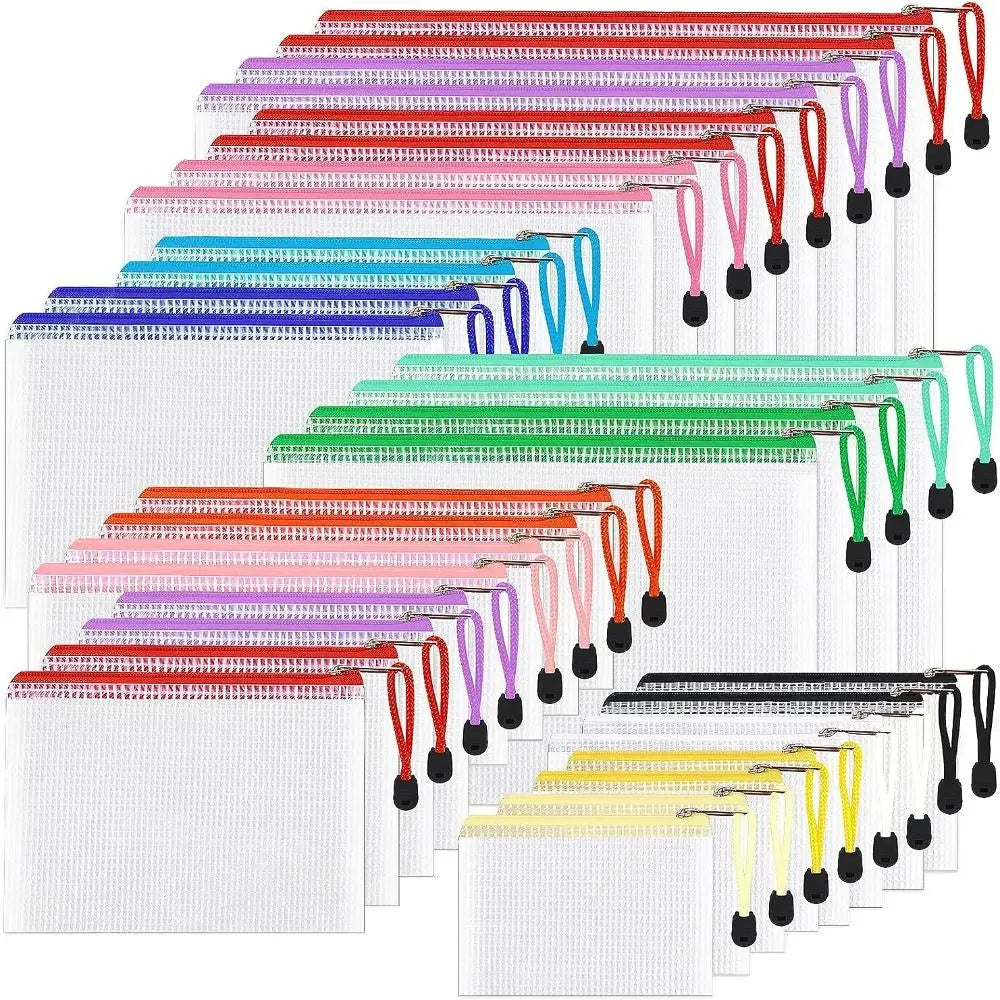 Mesh Zipper Pouches – Waterproof Makeup & Document Organizer Mesh Zipper Pouch Axl