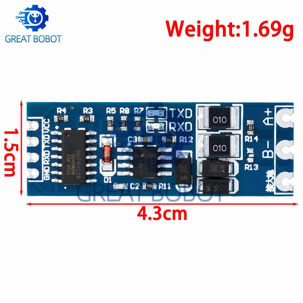TTL to RS485 UART Conversion Module – Auto Flow Control 3.3V 5V Signal Converter Module Axl