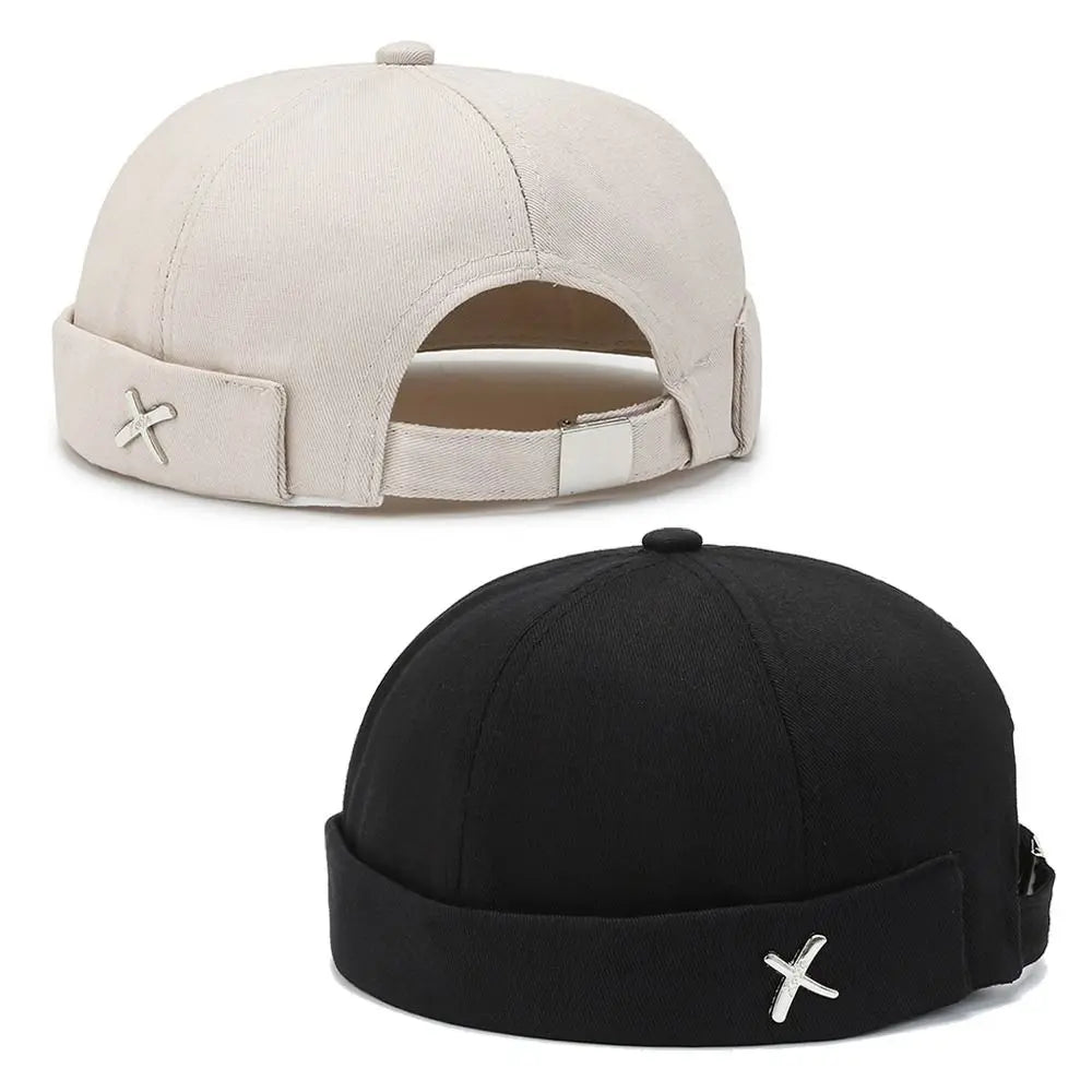 Vintage Washed Cotton Brimless Docker Cap – Unisex Dome Hat Brimless Docker Cap Axl