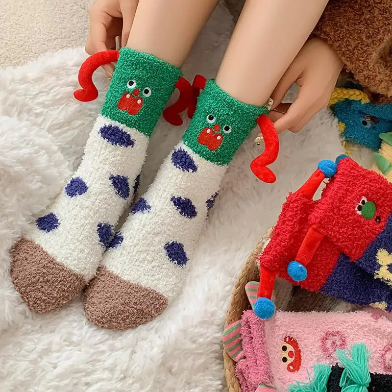 Women's Fluffy Coral Fleece Socks – 3D Dog Ear Cartoon Design Novelty Fluffy Socks Axl