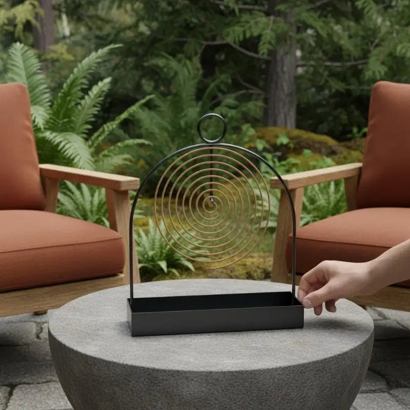 Nordic Spiral Iron Mosquito Coil Holder with Ash Tray Mosquito Coil Holder Axl