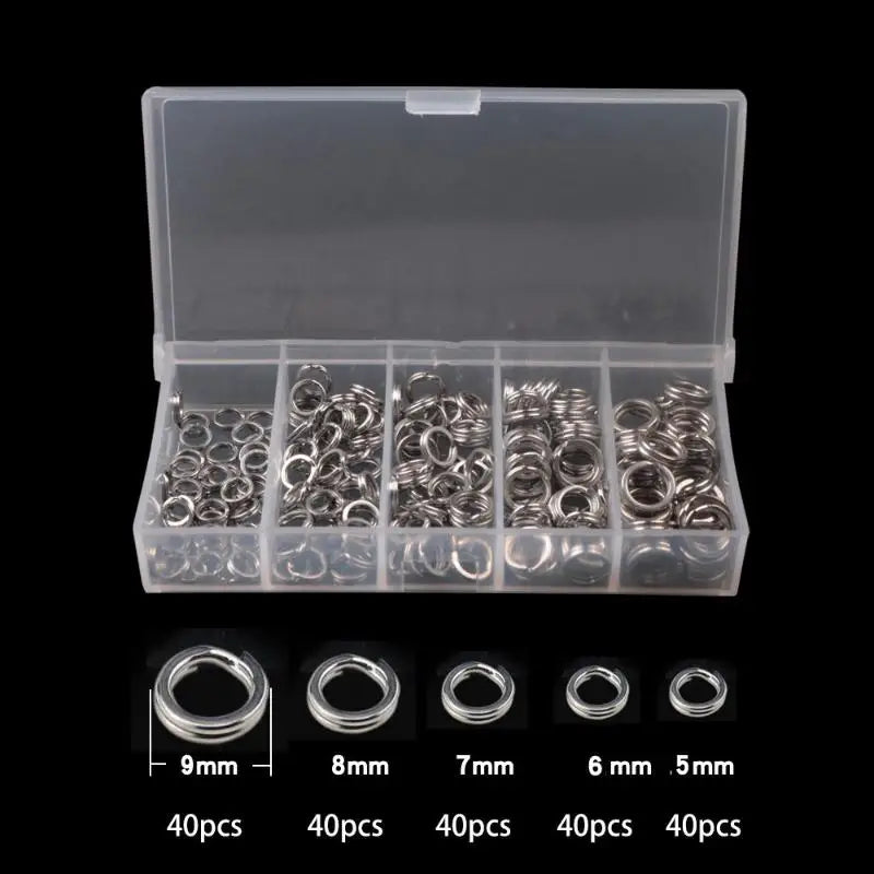 200 Pcs Stainless Steel Fishing Split Rings – Lure Connector Set Fishing Split Rings Axl 200PCS