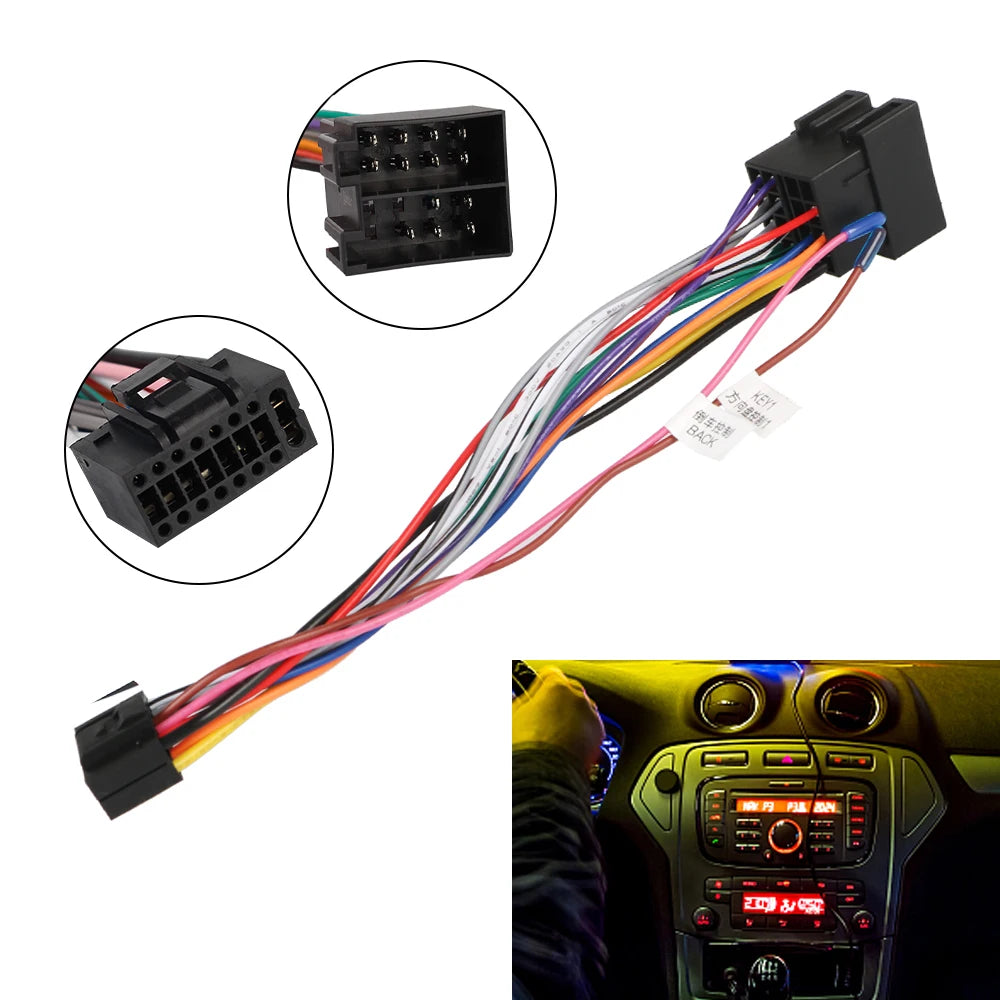 Alpine Car Stereo 16-Pin ISO Wire Harness Adapter Cable Car Audio Adapter Axl