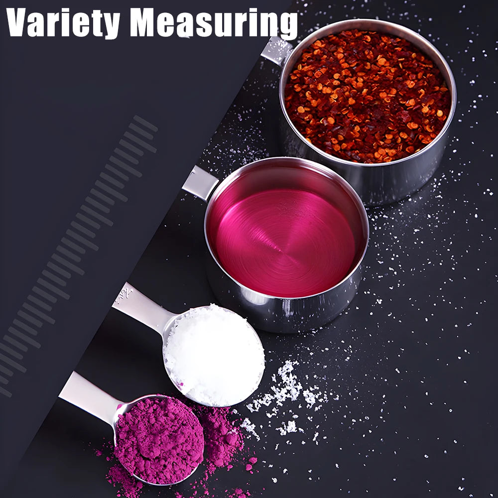 Stainless Steel Measuring Cups & Spoons Set | 1/4/6 PCS Measuring Cup Set Axl