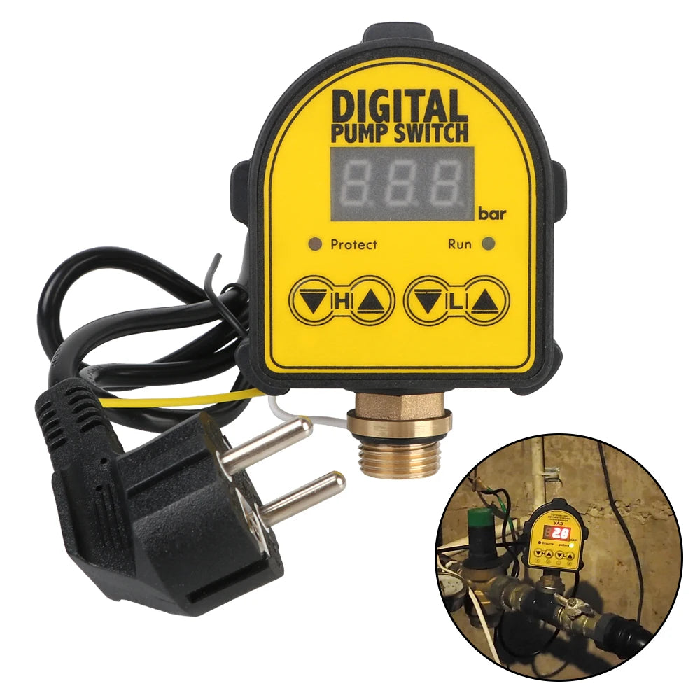 220V Digital Pressure Controller Switch | 0-10 Bar, 1/2" Port Pressure Controller Switch Axl EU standard