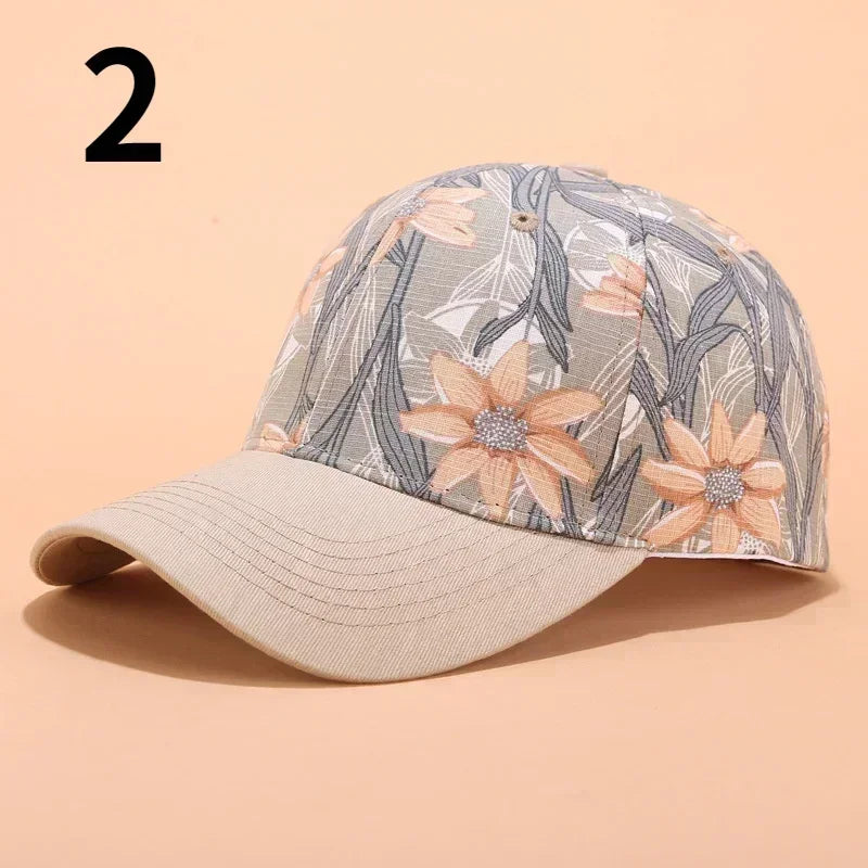 Women's Bohemian Floral Baseball Cap – Adjustable Sun Hat Printed Baseball Cap Axl 2