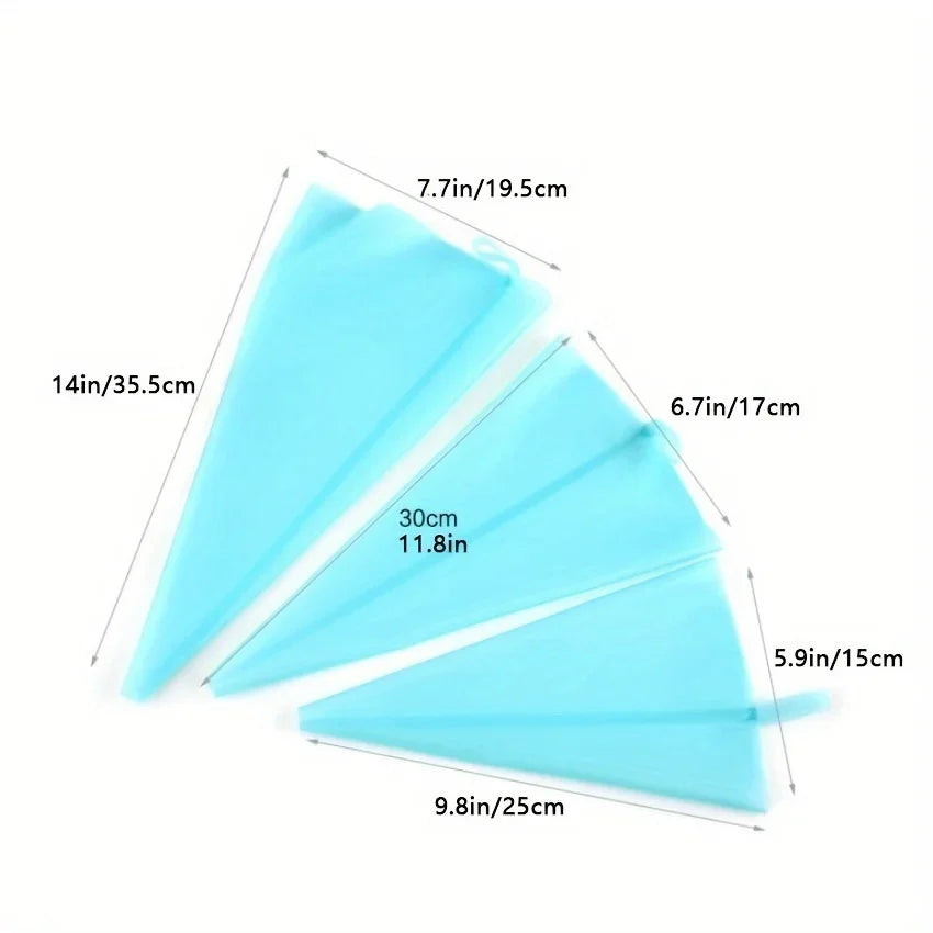 Set of 3 Reusable Silicone Piping Bags – Cake Decorating Silicone Piping Bags Axl