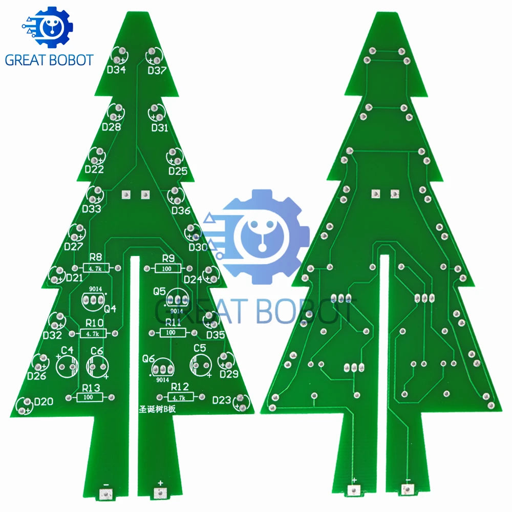 3D Christmas Tree LED DIY Kit – Flashing Red Green Yellow LEDs LED DIY Electronics Kit Axl