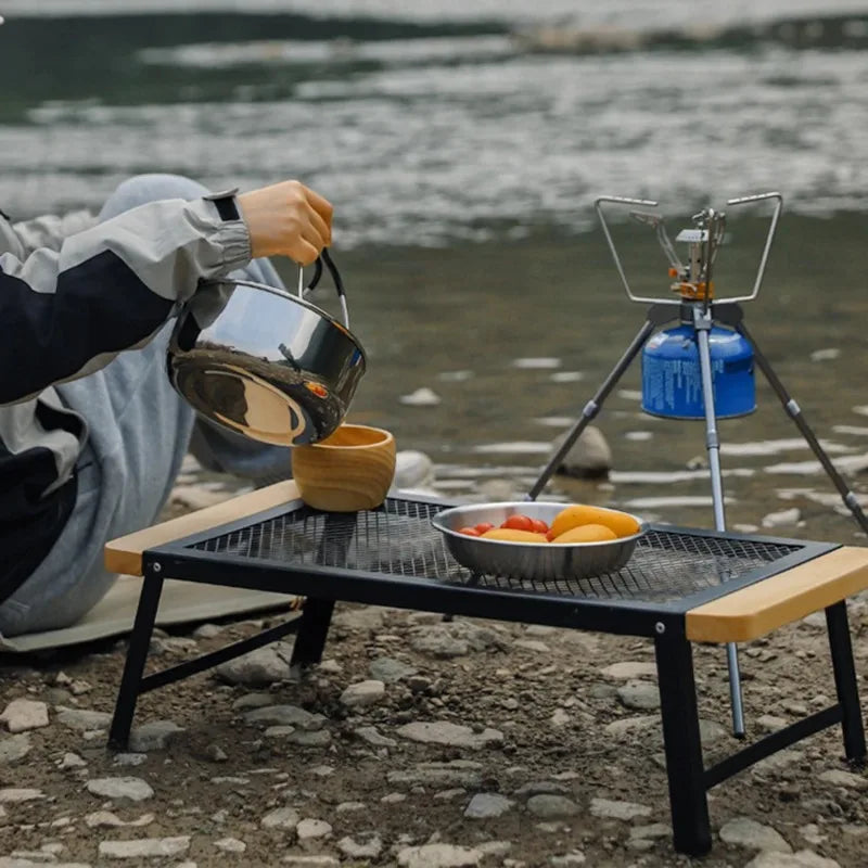 Folding Camping Grill Table – Portable Steel Campfire Grate Camping Grill Table Axl