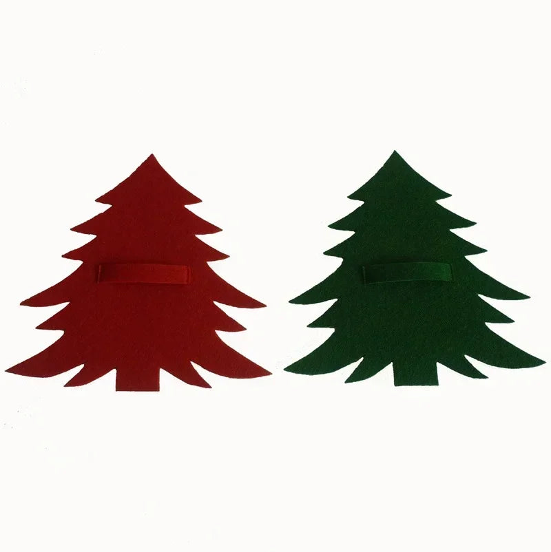 Christmas Tree Cutlery Holder – Festive Non-Woven Tableware Bag Cutlery Holder Bag Axl