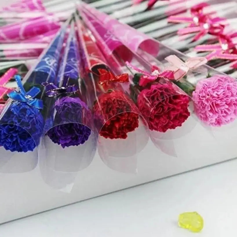 8-Pack Carnation Soap Flowers – Gift Bouquet for Any Occasion Artificial Soap Flowers Axl