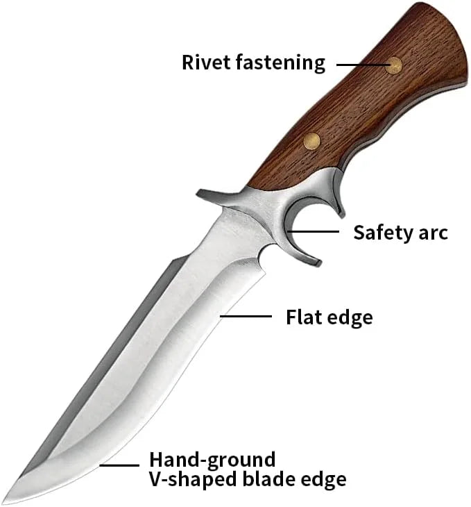 M390 Fixed Blade Kitchen Knife – Walnut Handle & Leather Sheath Fixed Blade Knife Axl