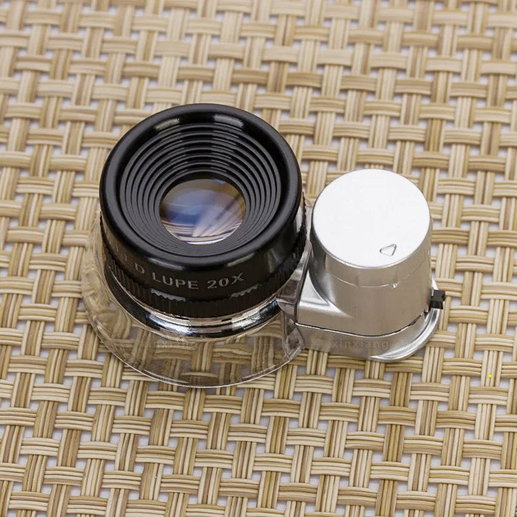 20X LED Magnifier – Optical Glass Loupe with 6 LED Lights Jeweler Magnifier Loupe Axl