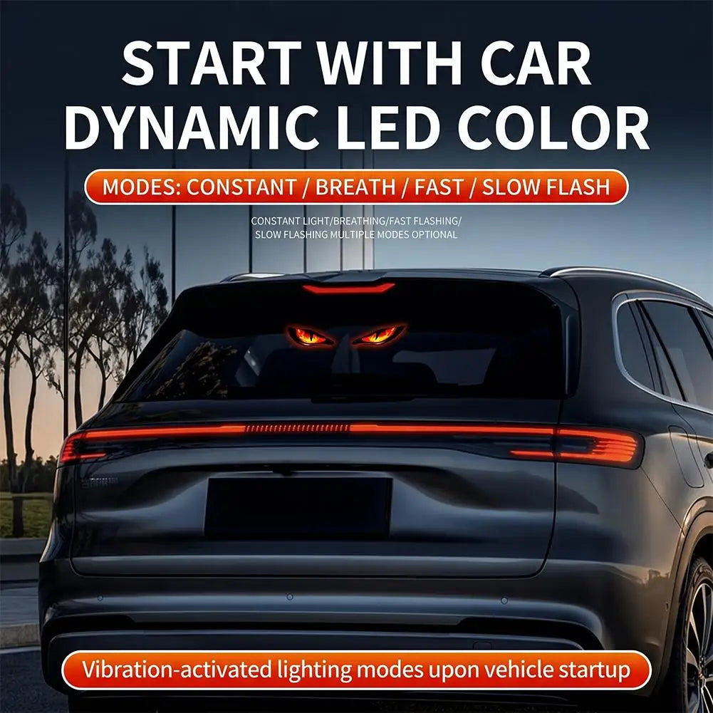 Solar Devil Eye Car Strobe Light | Dynamic Flame Atmosphere Lamp Car Atmosphere Light Axl