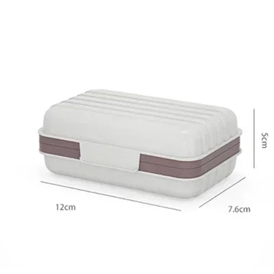 Soap Dish with Lid – Travel Plastic Soap Box, Keeps Soap Dry Soap Dish Axl 2pcs Gray white