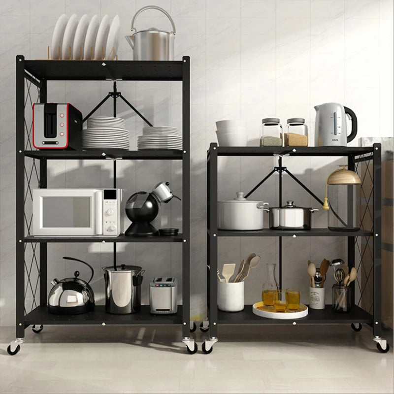 Metal Folding Storage Rack – 3/4/5 Tier Nordic Minimalist Shelf Folding Storage Rack Axl