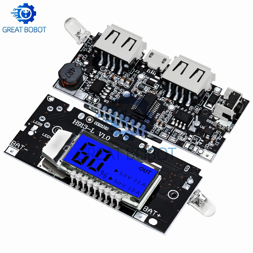 Dual USB Power Bank PCB Module 5V 1A 2.1A | 18650 DIY Power Bank Module Axl