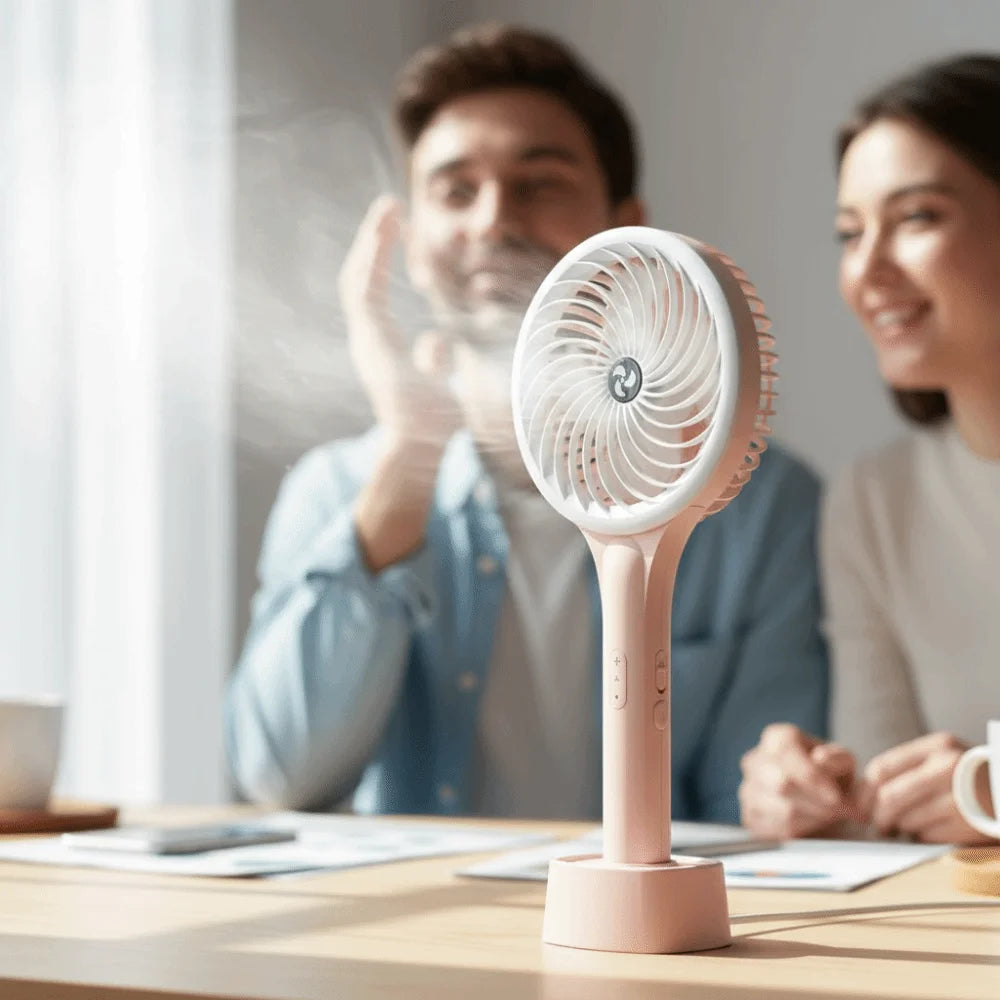 Portable Handheld Mini Fan – USB Rechargeable 2-Speed Quiet Handheld Mini Fan Axl