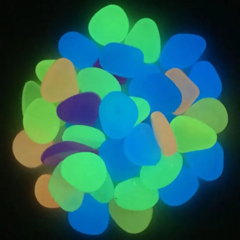 100 Pcs Glow in the Dark Garden Pebbles – Luminous Stones Luminous Garden Stones Axl