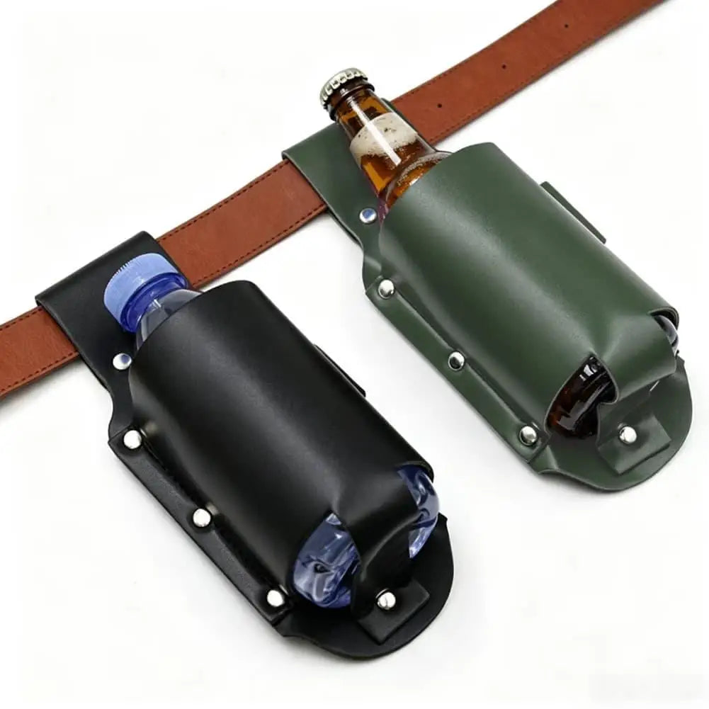 PU Leather Beer Holster Belt Bag – Hands-Free Bottle Holder Beer Holster Belt Bag Axl