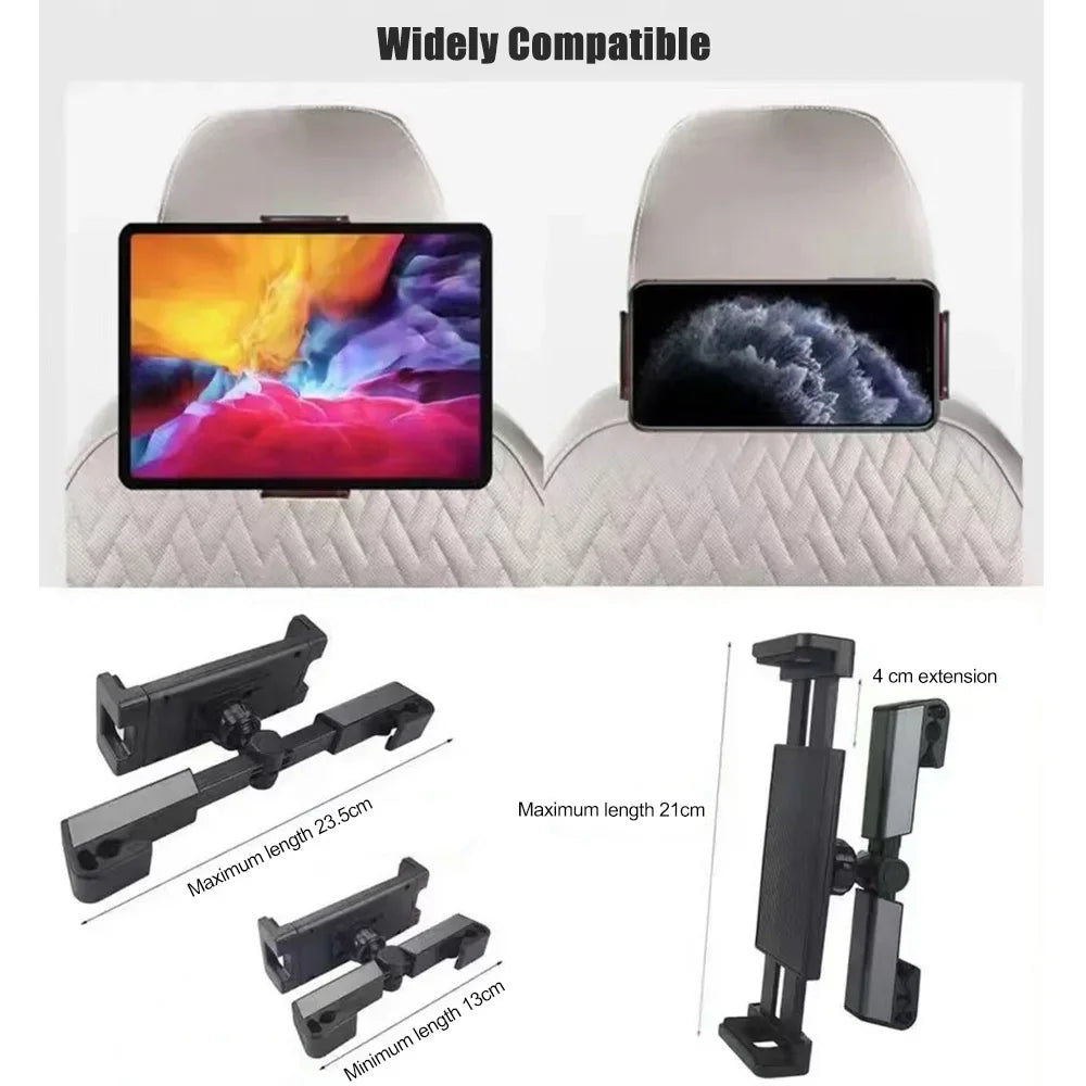 Telescopic Car Headrest Tablet & Phone Mount | 4–12.9 Inch Car Tablet Mount Axl