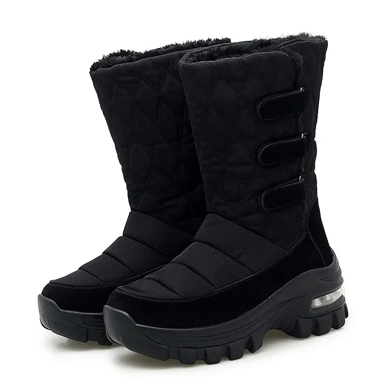 Women's Waterproof Snow Boots – Anti-Slip Plush Platform Women's Snow Boots Axl black 41