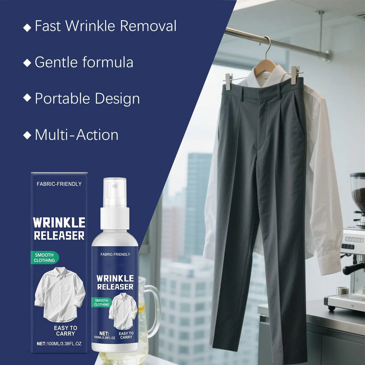 100ml Wrinkle Release & Static Control Clothing Spray Clothing Care Spray Axl