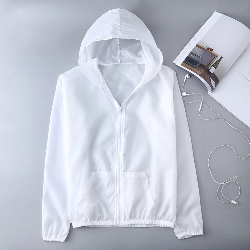 Women's Anti-UV Sun Protection Jacket – Quick Dry Windbreaker Sun Protection Jacket Axl White S