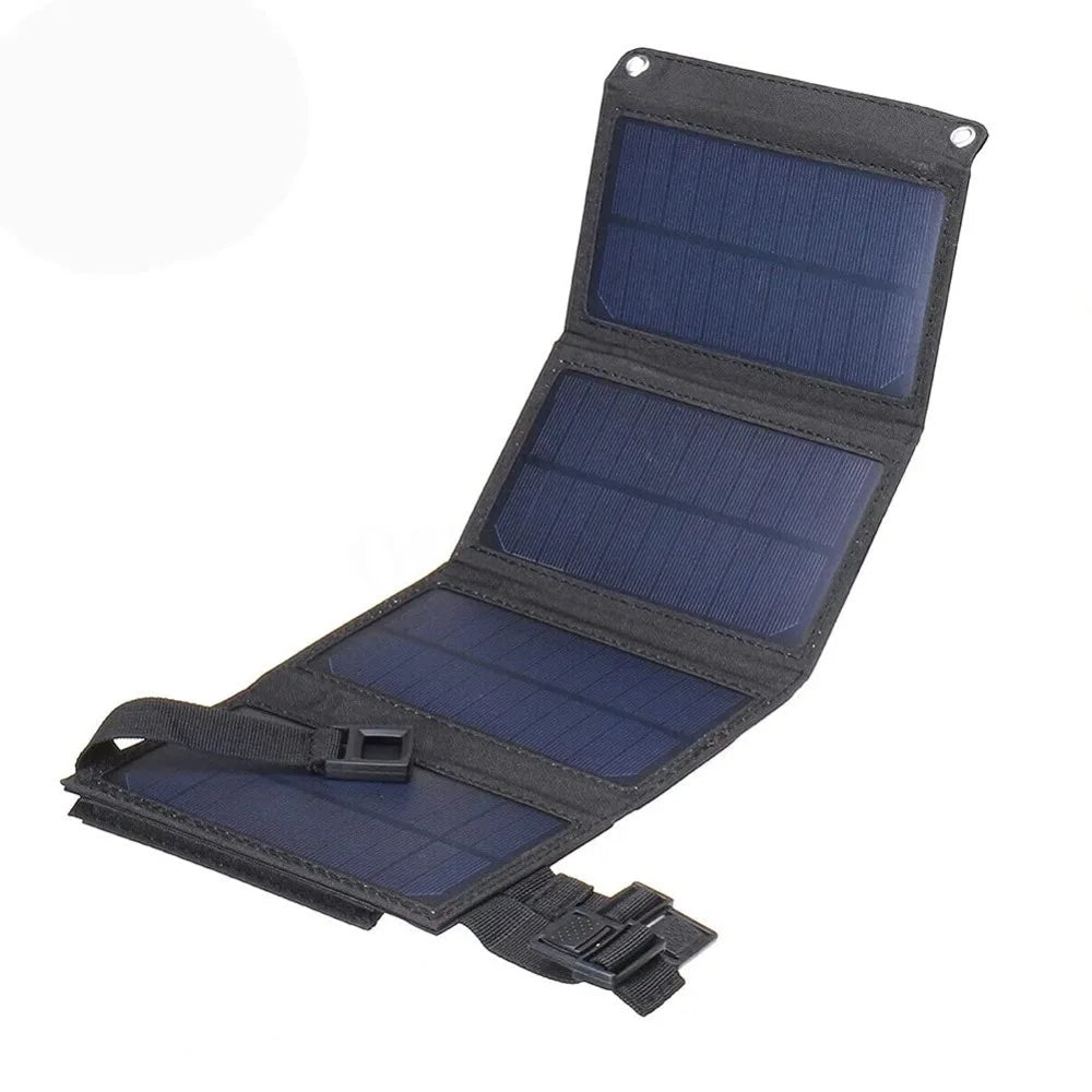 20W Foldable Solar Panel – Waterproof USB Portable Charger Foldable Solar Panel Axl Black