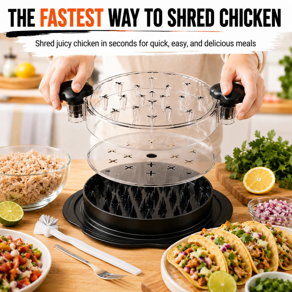3-Piece Chicken Meat Shredder Set with Silicone Mat & Fork Meat Shredder Tool Axl