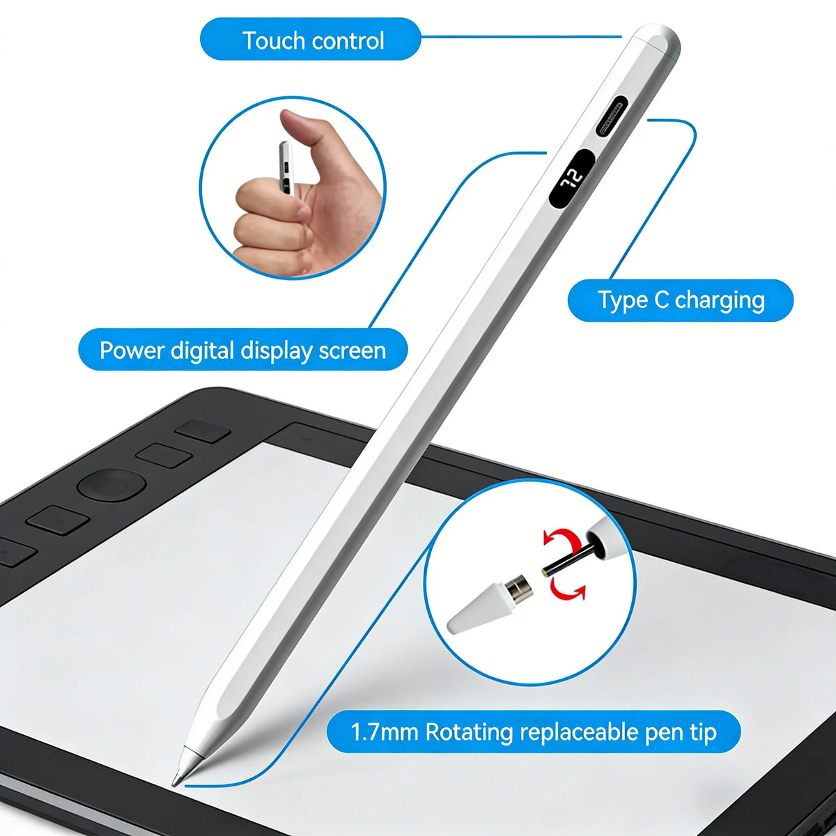 DIXSG EMR Stylus Pen – Magnetic Universal Tablet & Phone Pen EMR Stylus Pen Axl
