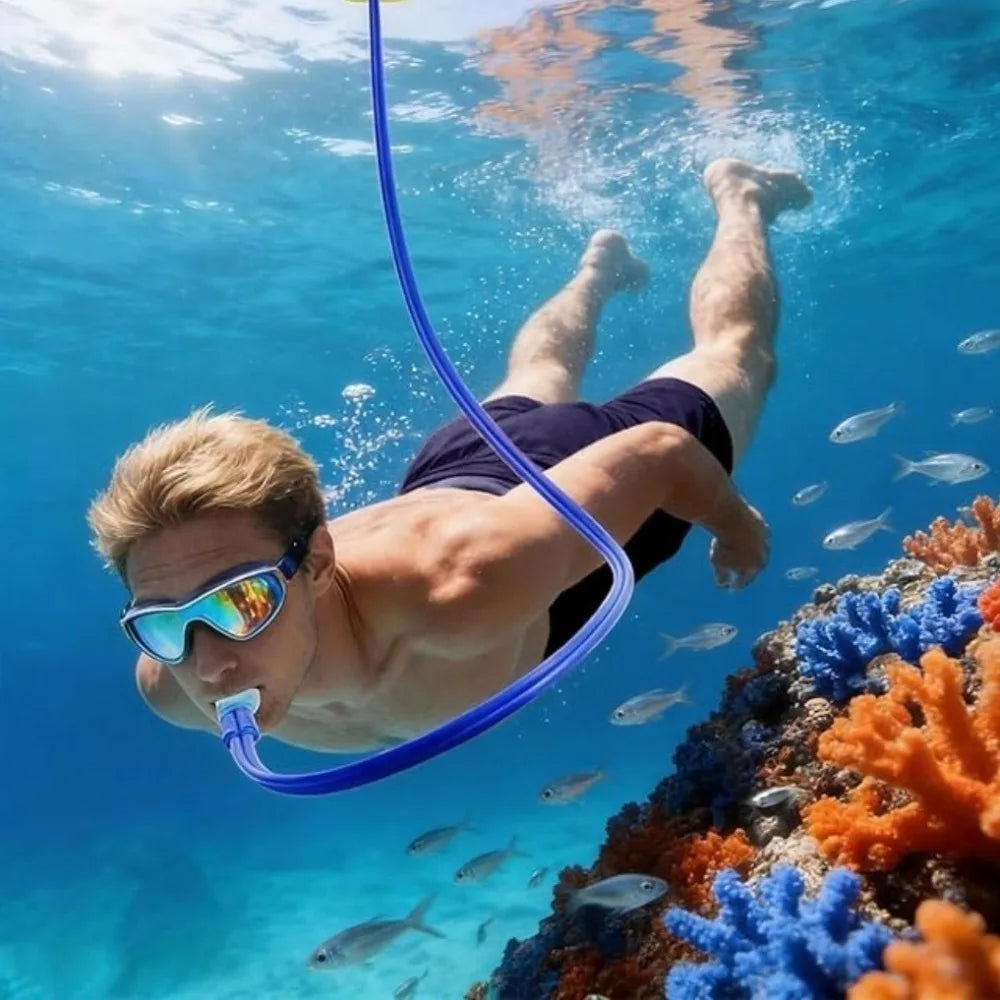 Dry Snorkel Breathing Tube 2m/3m – Scuba & Swim Training Dry Snorkel Tube Axl