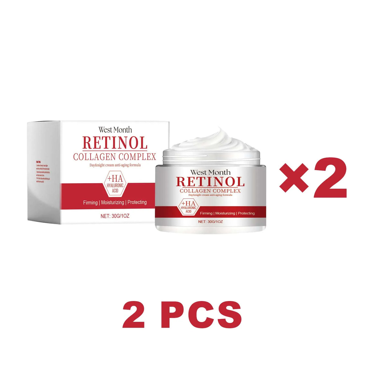 WEST MONTH Retinol Firming Face Cream – Collagen Moisturizer Face Moisturiser Cream Axl 2 PCS