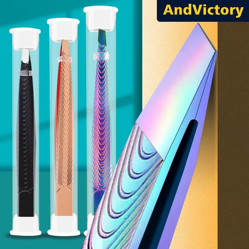Professional Stainless Steel Tweezers – Eyebrow & Lash Tool Precision Tweezers Axl