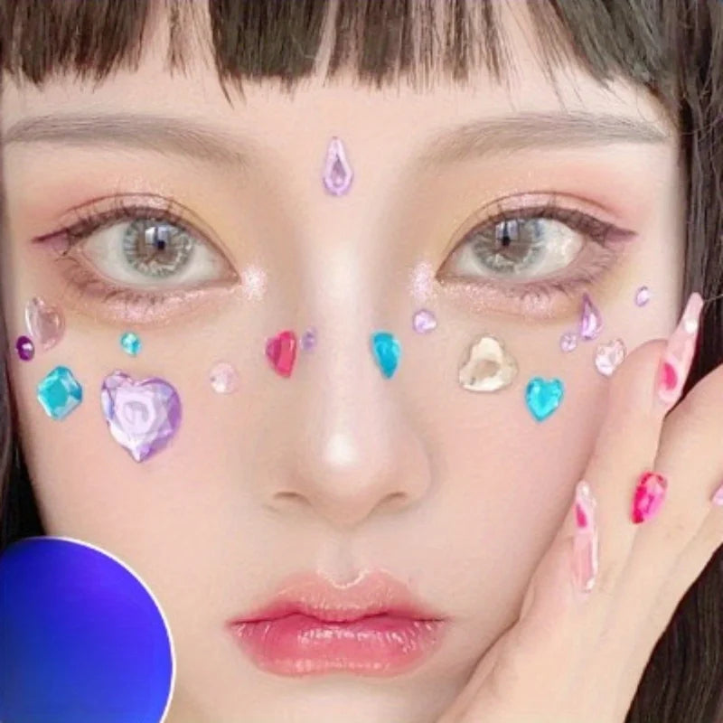 3D Heart Rhinestone Stickers – Self-Adhesive Crystal Gems 36pc Rhinestone Stickers Axl
