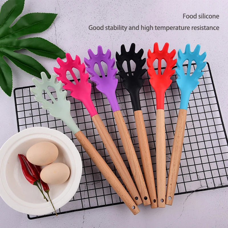 Silicone Pasta Scoop & Noodle Serving Spoon | Kitchen Strainer Pasta Serving Utensil Axl