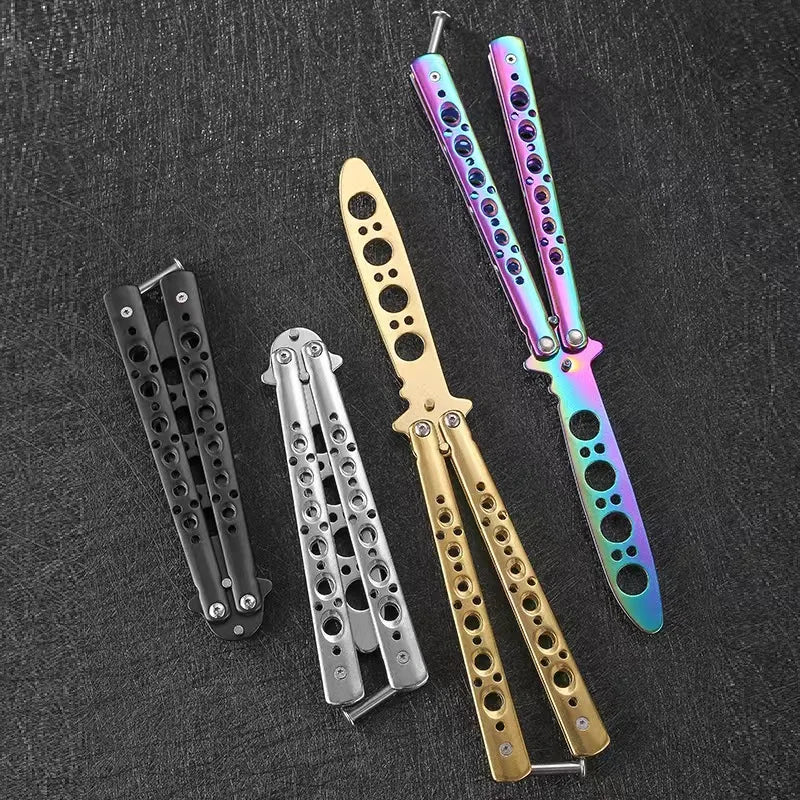 Balisong Butterfly Knife Trainer – Stainless Steel Practice Tool Butterfly Knife Trainer Axl