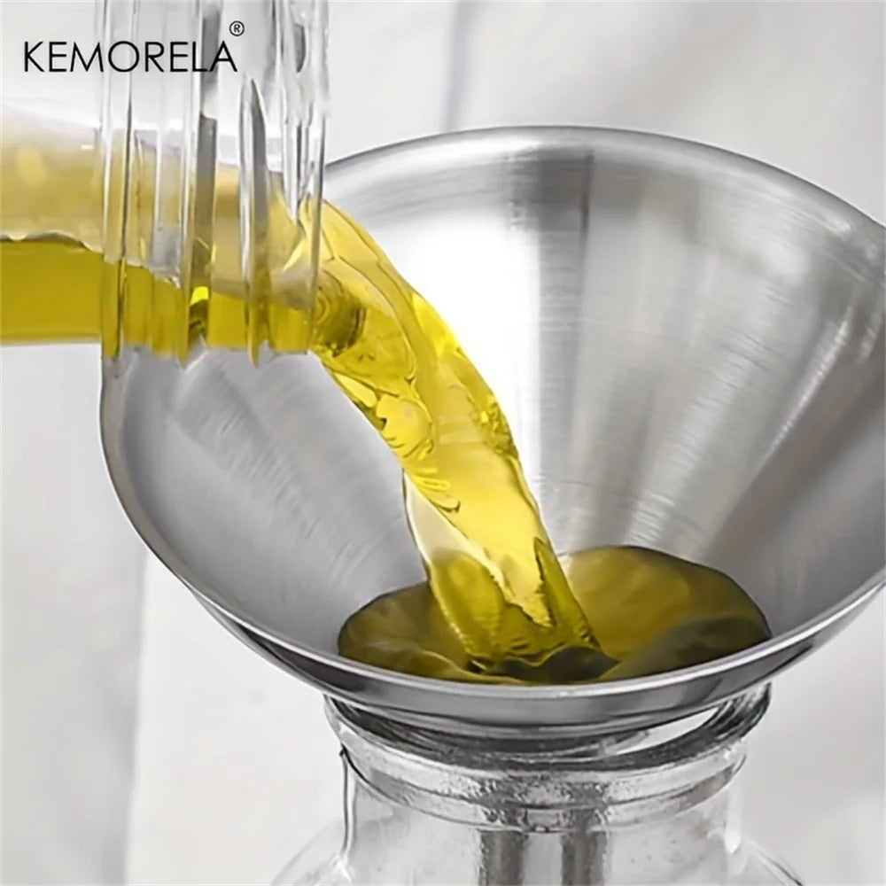 3-Piece Stainless Steel Kitchen Funnel Set – Oil, Wine & Liquid Kitchen Funnel Set Axl