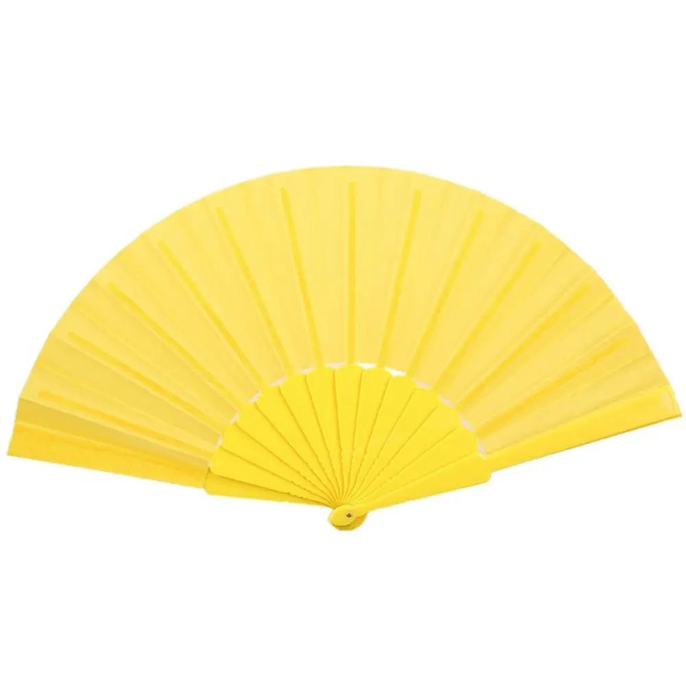 Portable Folding Hand Fan – Weddings, Dance & Cosplay Folding Hand Fan Axl Yellow