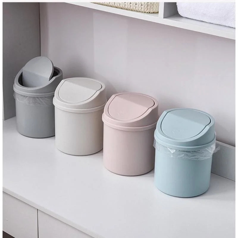 Mini Desktop Trash Can with Lid – Small Desk Bin Organizer Desktop Trash Can Axl