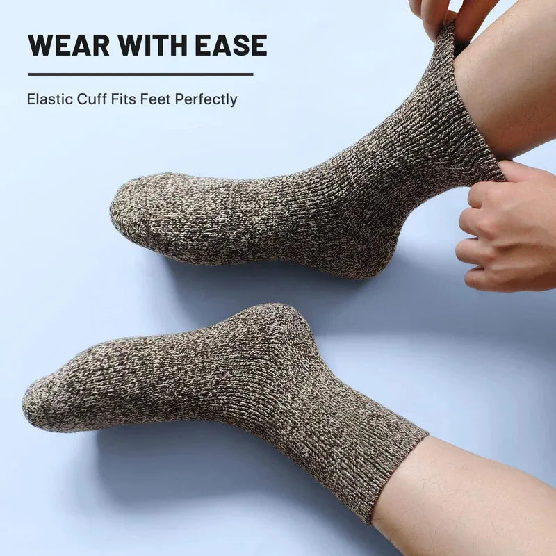 3 Pairs Men's Thermal Wool Socks – Hiking & Winter Snow Thermal Winter Socks Axl