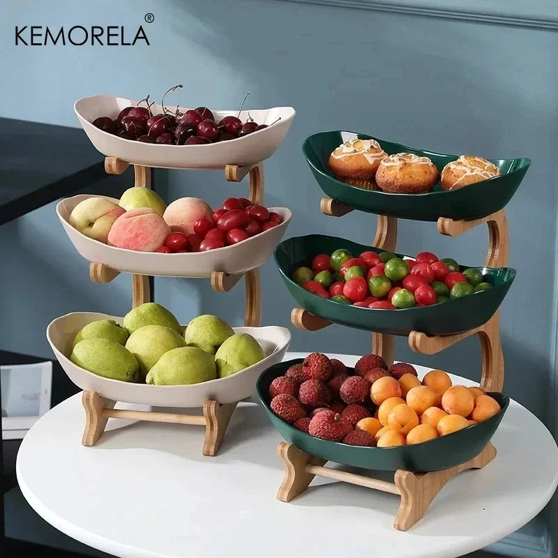 2/3 Layer Fruit Plate – Modern Plastic Tiered Snack Dish Stand Tiered Serving Stand Axl