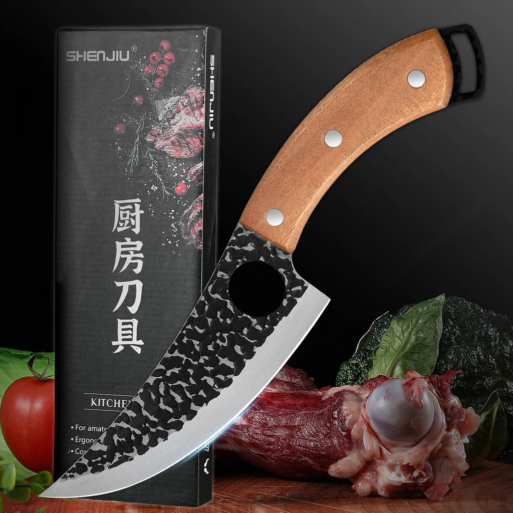 Handmade Forged Chef Knife – Meat Cleaver & Boning Knife Kitchen Chef Knife Axl Default Title